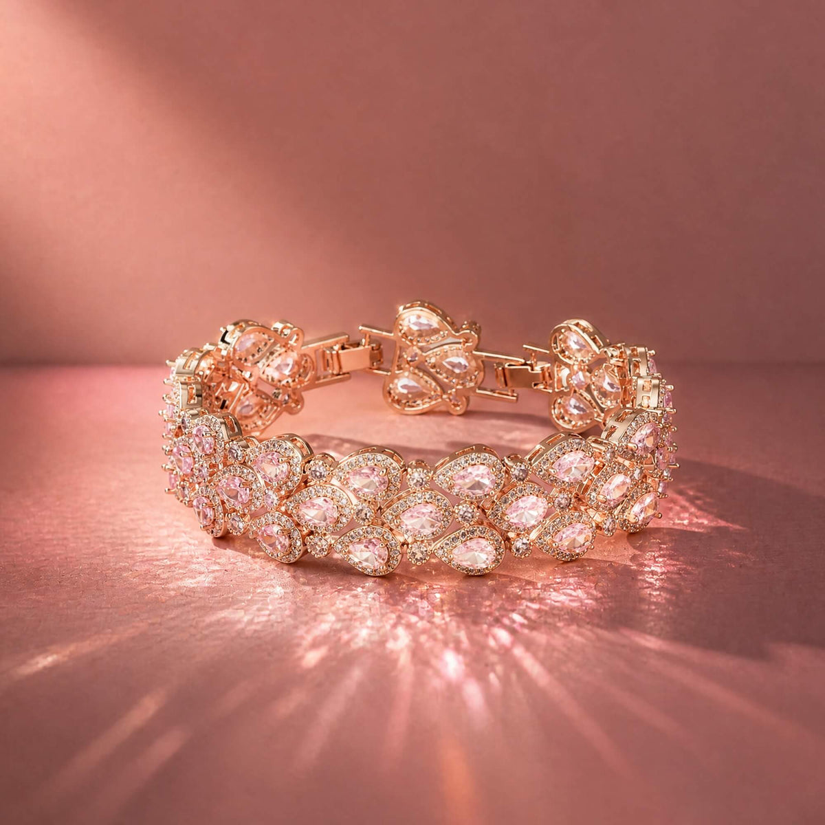 Pink Teardrop Garland Bracelet