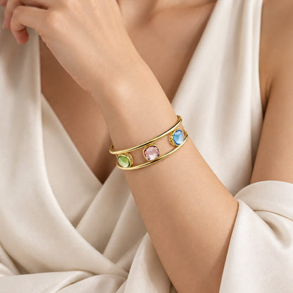 Reversible Gem Cuff Bangle