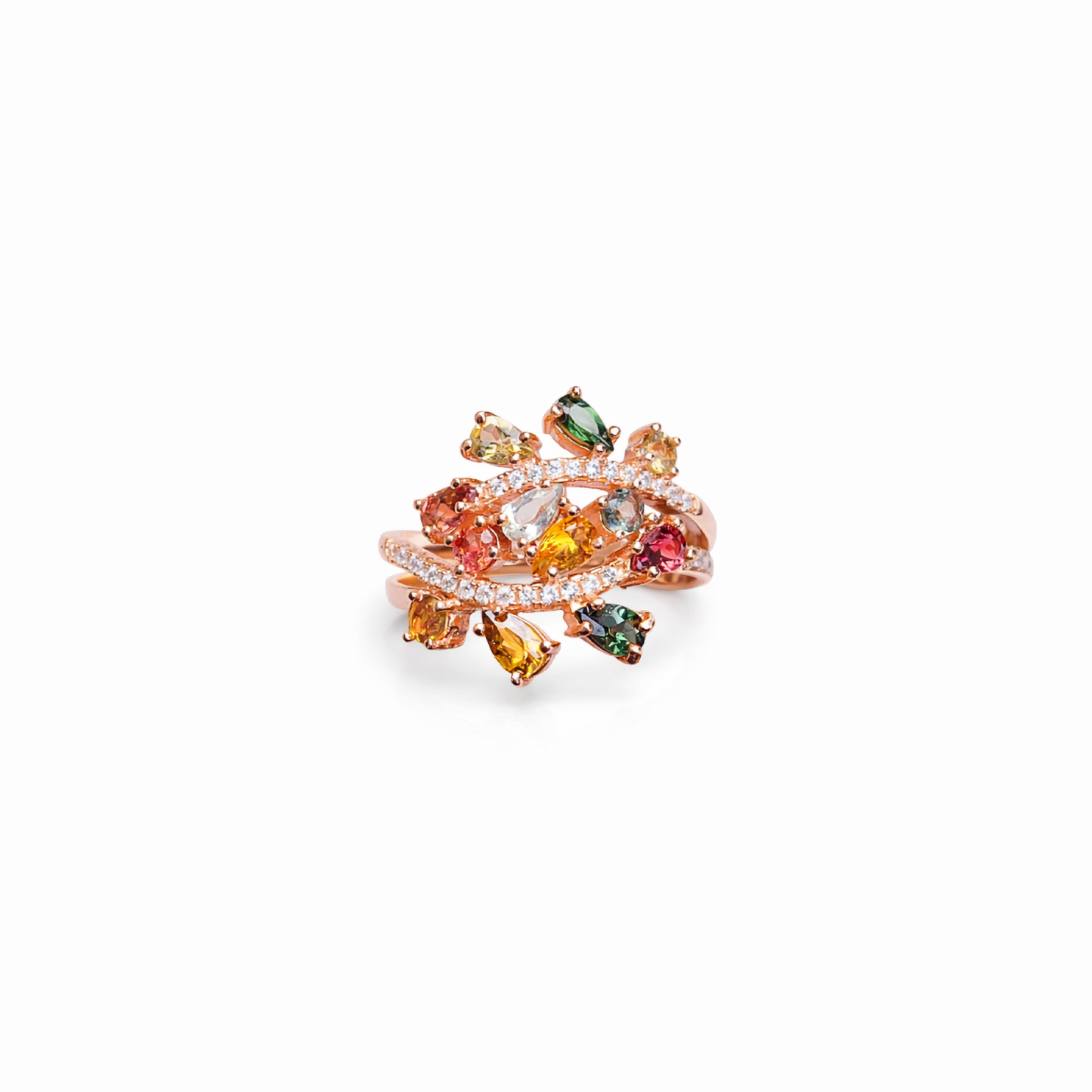 Bloom Spiral Tourmaline Ring
