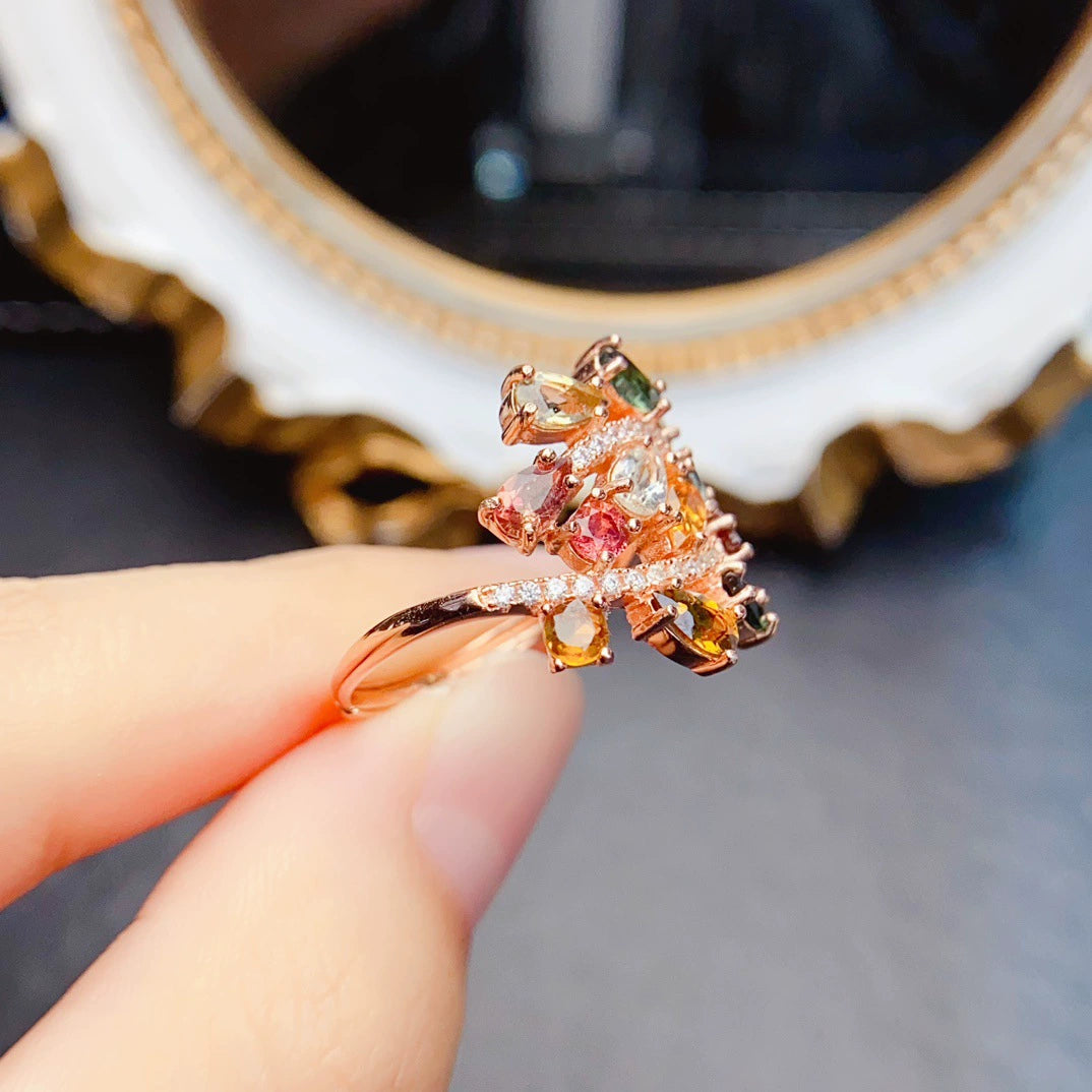 Bloom Spiral Tourmaline Ring