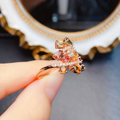 Bloom Spiral Tourmaline Ring