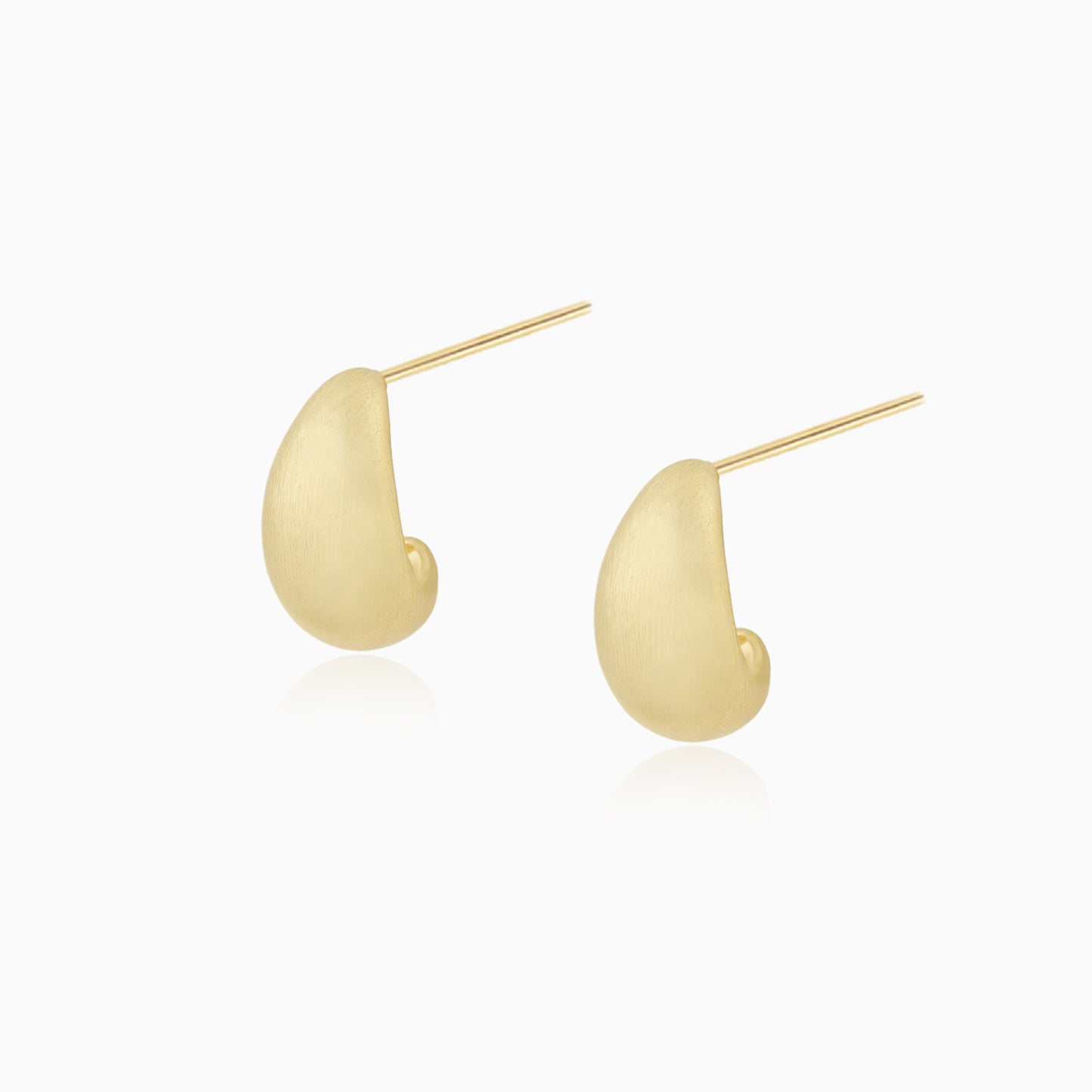 Drop Shaped Golden Plated  Hook Earrings