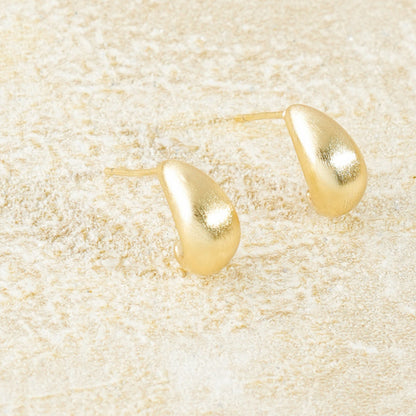 Drop Shaped Golden Plated  Hook Earrings