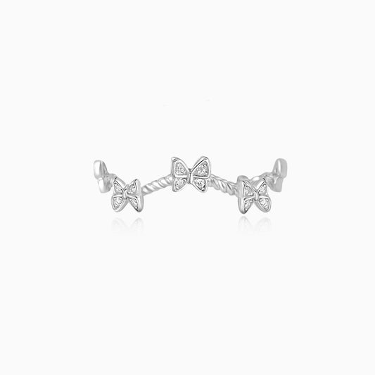 Wavy Butterfly Zirconia Ring