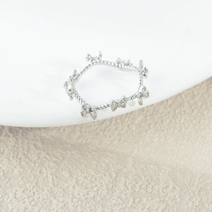 Wavy Butterfly Zirconia Ring