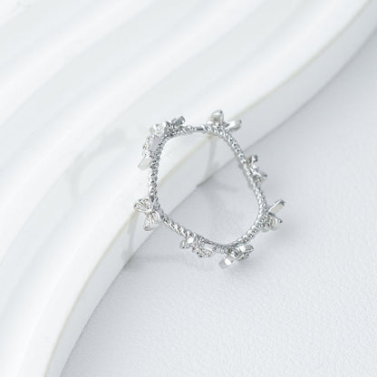 Wavy Butterfly Zirconia Ring