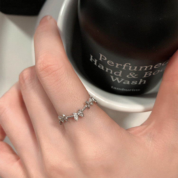 Wavy Butterfly Zirconia Ring