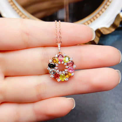 Circle Wreath Tourmaline Necklace