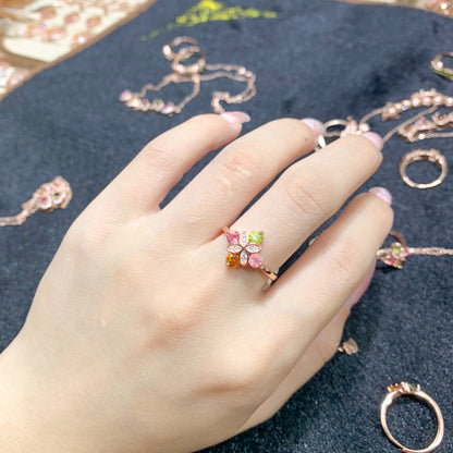 Clover Charm Tourmaline Ring
