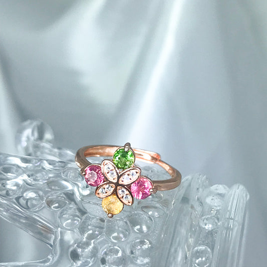 Clover Charm Tourmaline Ring