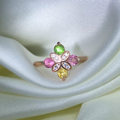 Clover Charm Tourmaline Ring