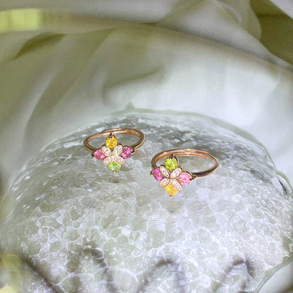 Clover Charm Tourmaline Ring