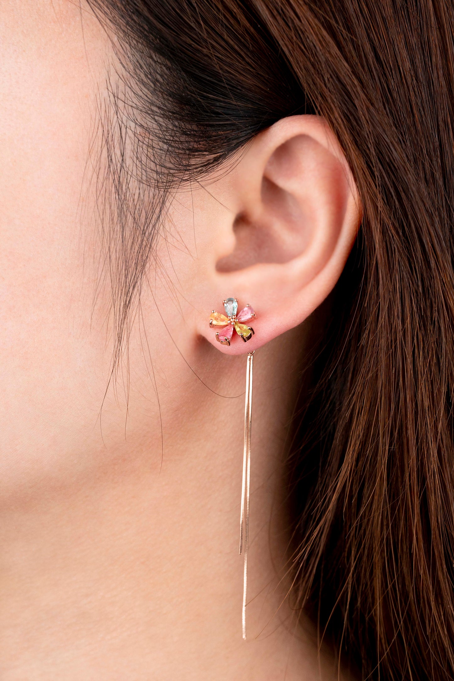 Rainbow Spinning Wing Tourmaline Earrings