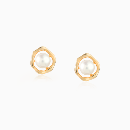 9.5mm Pearl Gold Plated Earrings