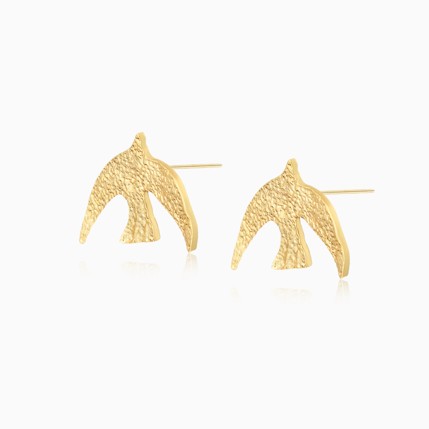 Vintage Dove Shaped Gold Plated Earrings
