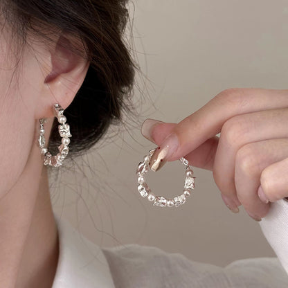 Irregular Textured Pearl Earrings