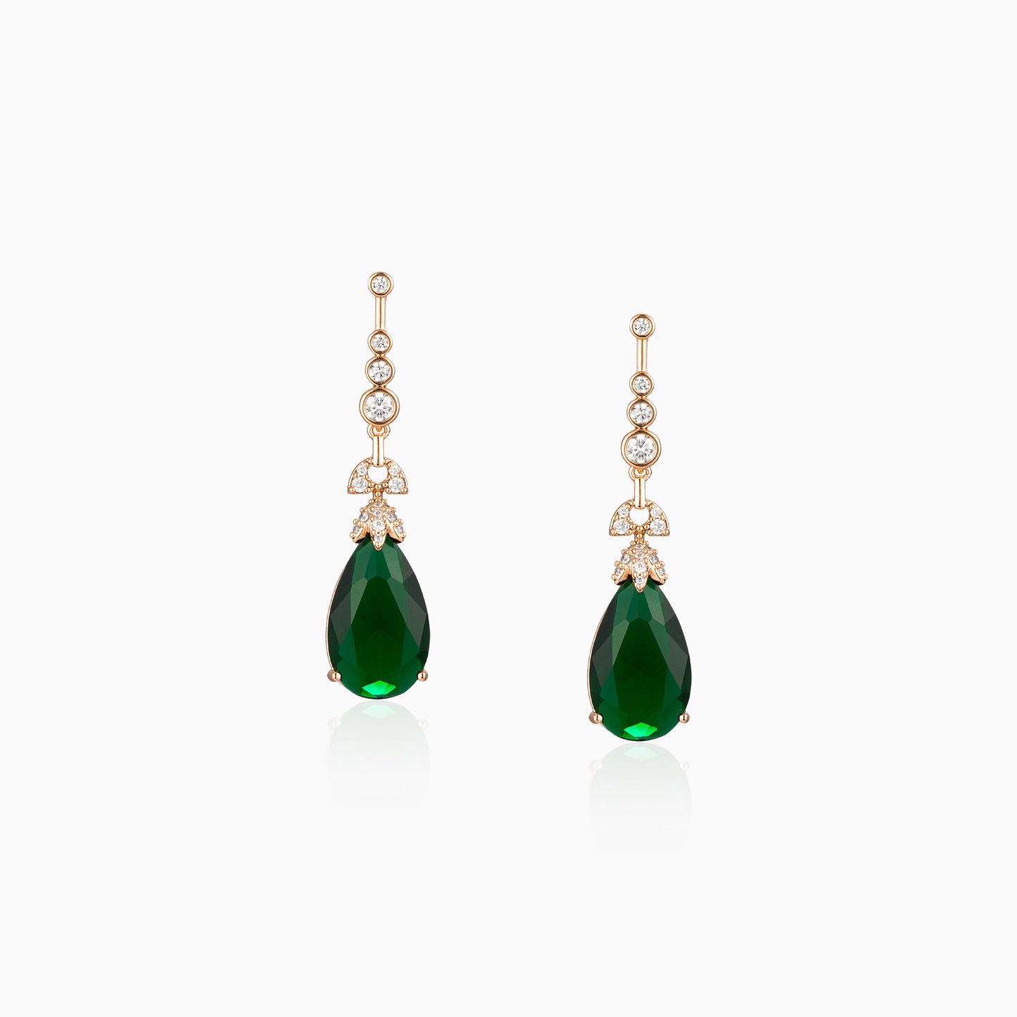Emerald-Green Glow Drop Earrings