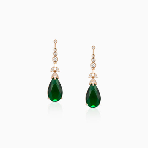 Emerald-Green Glow Drop Earrings
