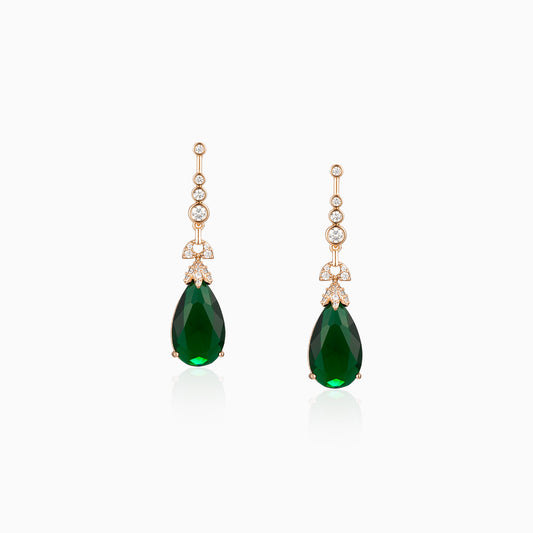 Emerald-Green Glow Drop Earrings