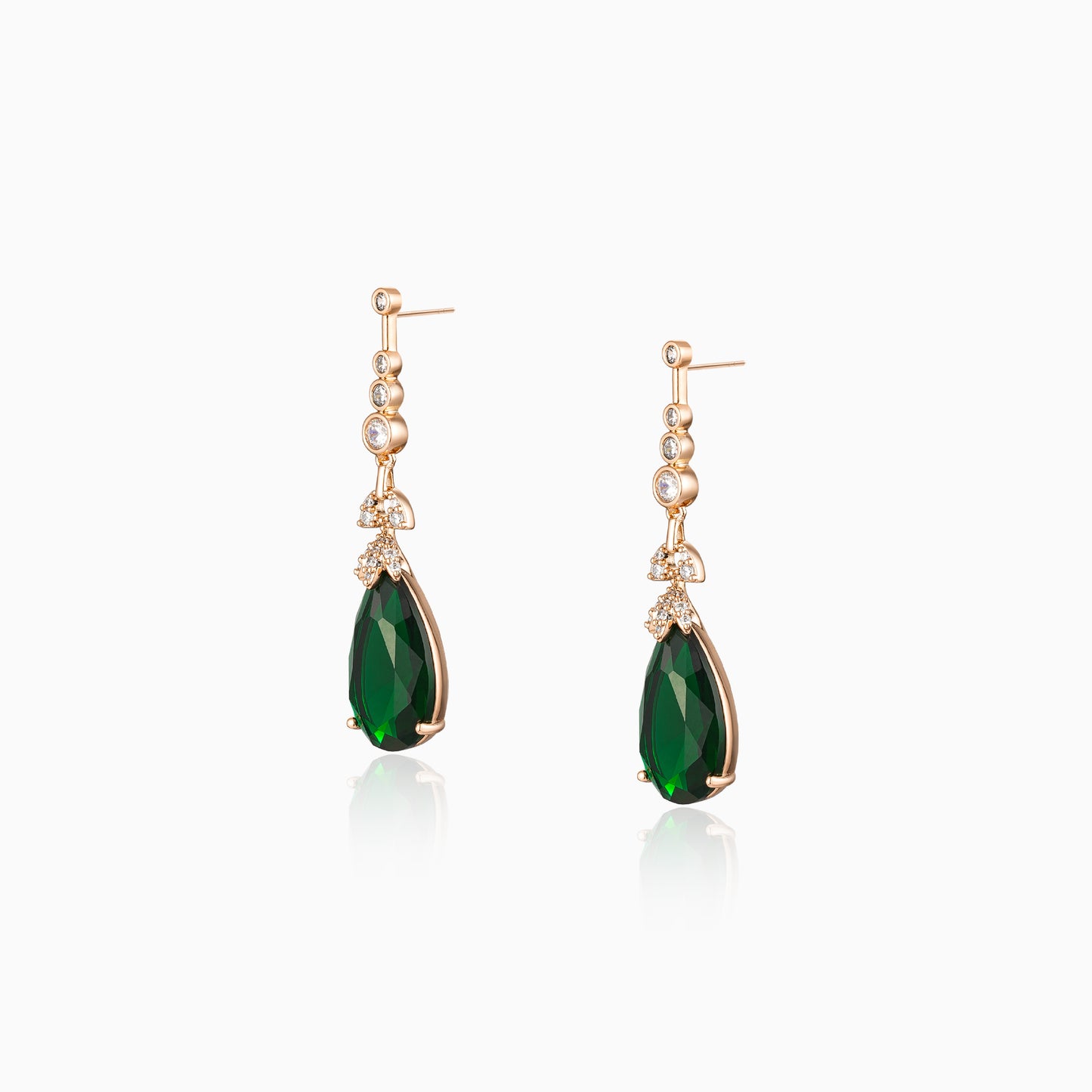 Emerald-Green Glow Drop Earrings