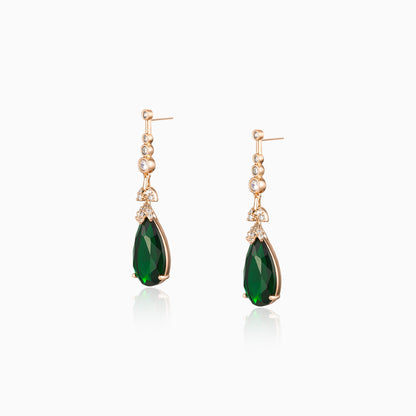 Emerald-Green Glow Drop Earrings