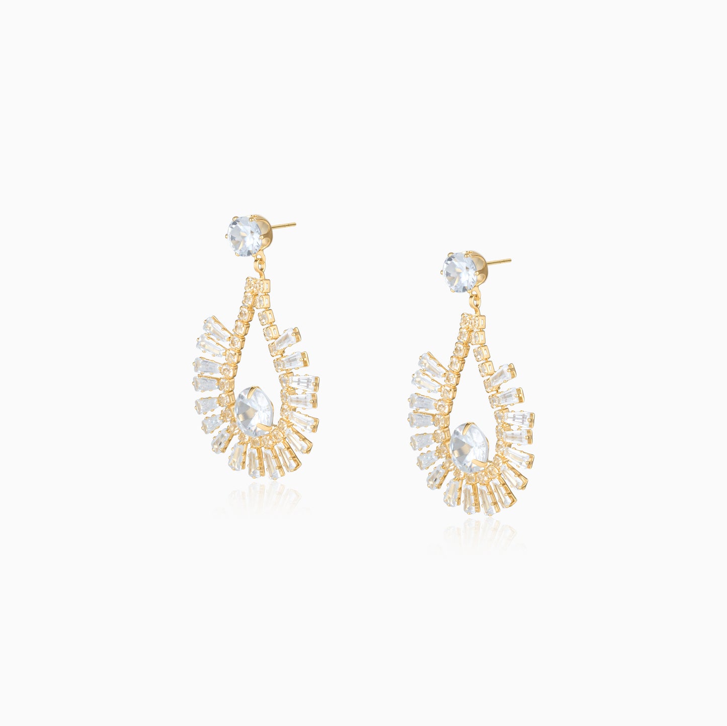 Radiant Halo Drop Earrings