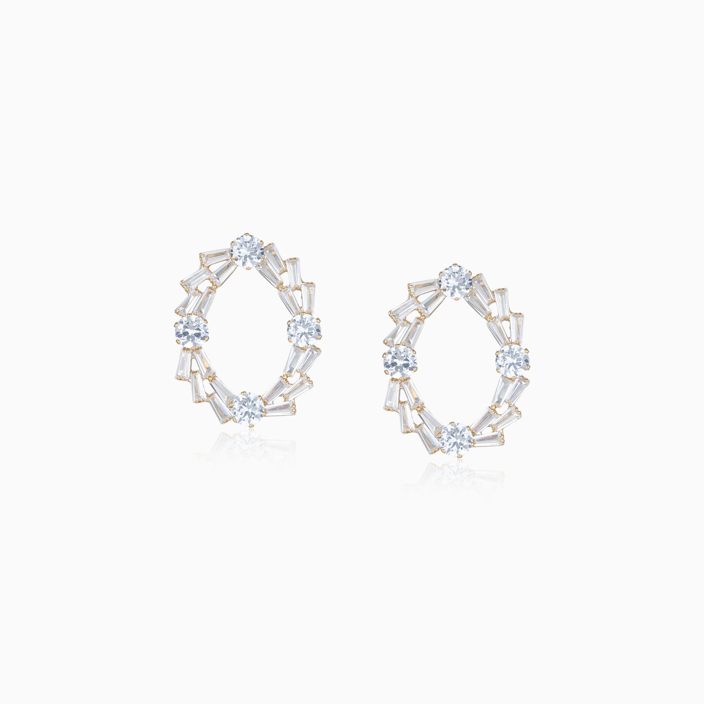 Oval Sparkle Loop Earrings