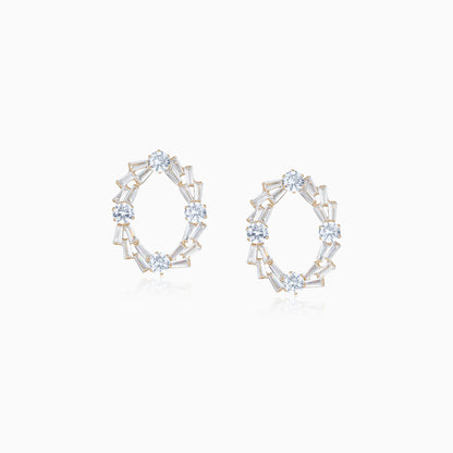 Oval Sparkle Loop Earrings