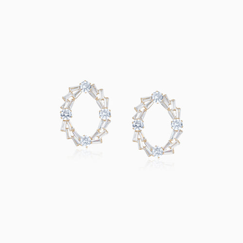 Oval Sparkle Loop Earrings