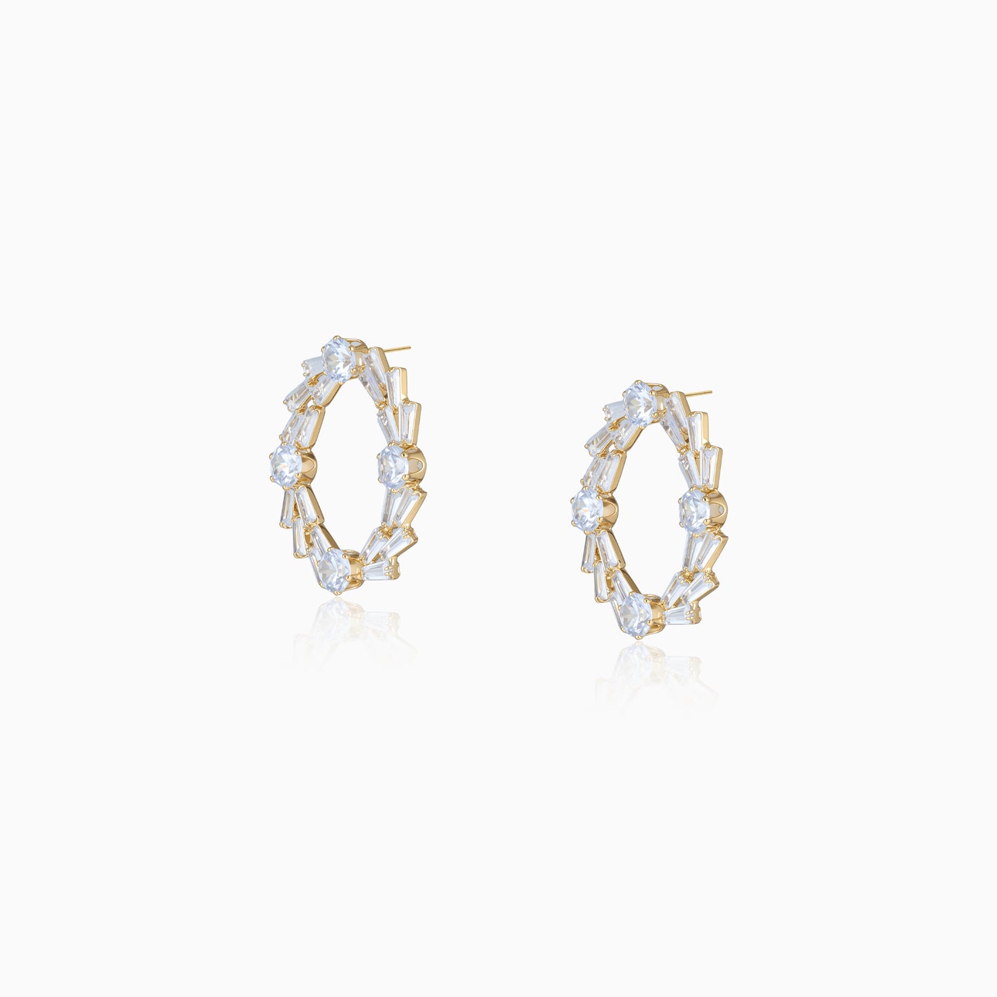 Oval Sparkle Loop Earrings