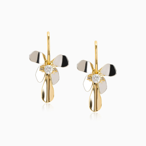 Two-Tone Petal Bloom Earrings