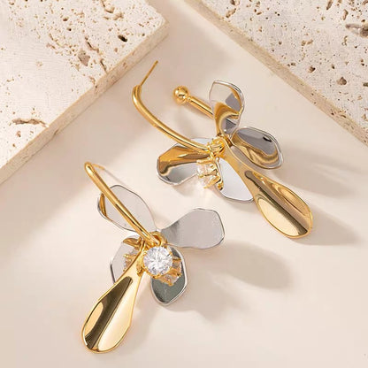 Two-Tone Petal Bloom Earrings