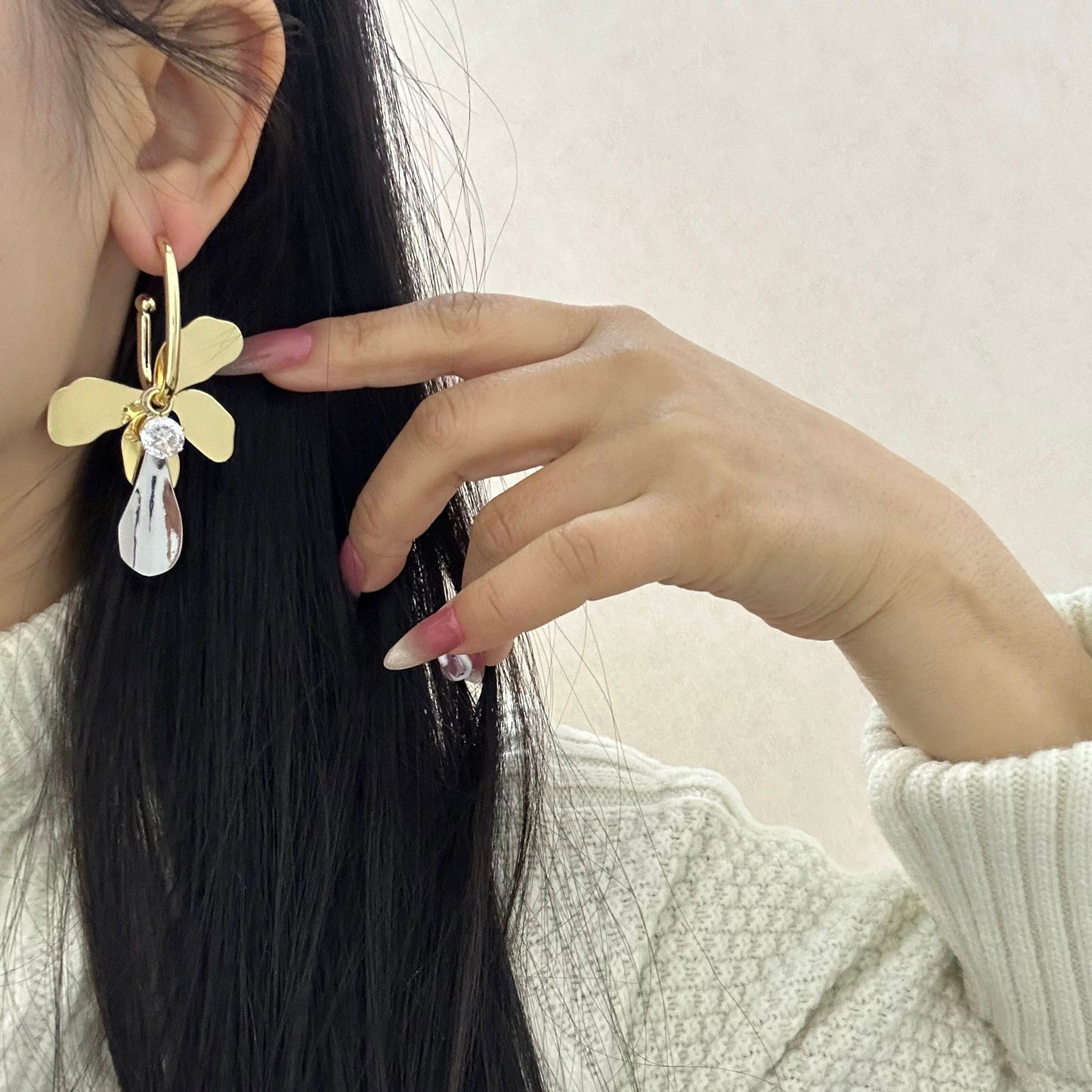 Two-Tone Petal Bloom Earrings