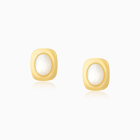 Sleek Oval Mother of Pearls Earrings