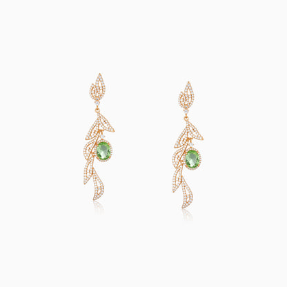 Emerald Leaf Flow Earrings