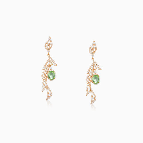 Emerald Leaf Flow Earrings