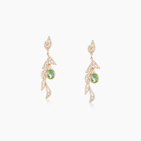 Emerald Leaf Flow Earrings