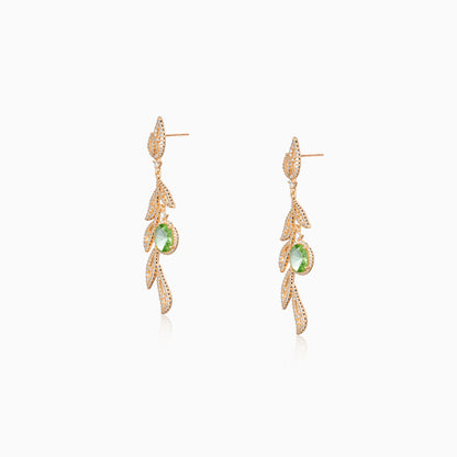 Emerald Leaf Flow Earrings