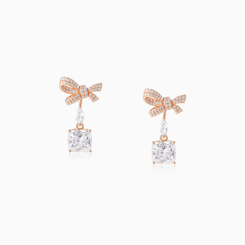Sparkling Bow Charm Earrings