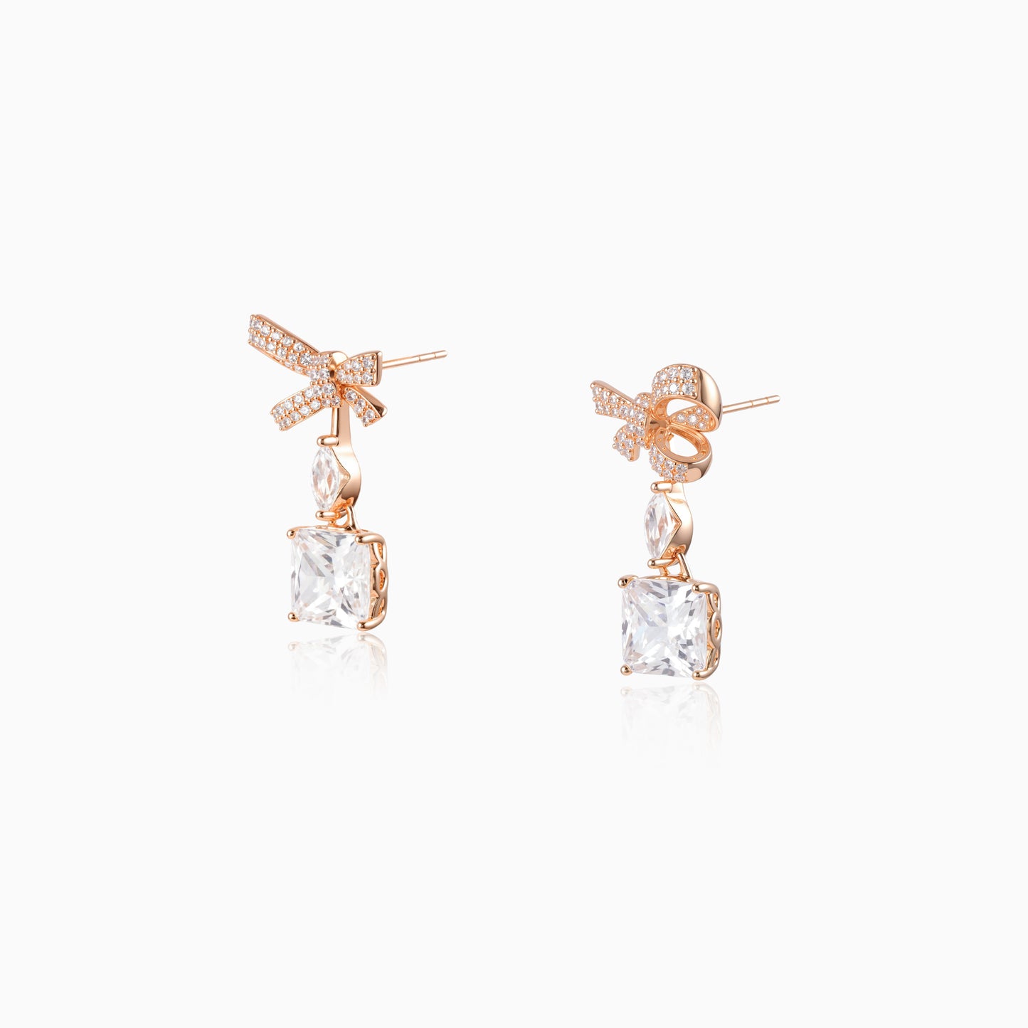 Sparkling Bow Charm Earrings