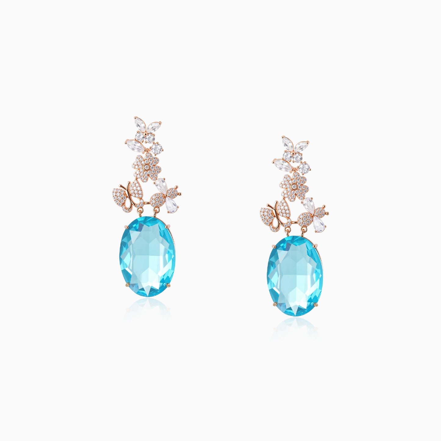 Garden Bloom Blue Statement Earrings