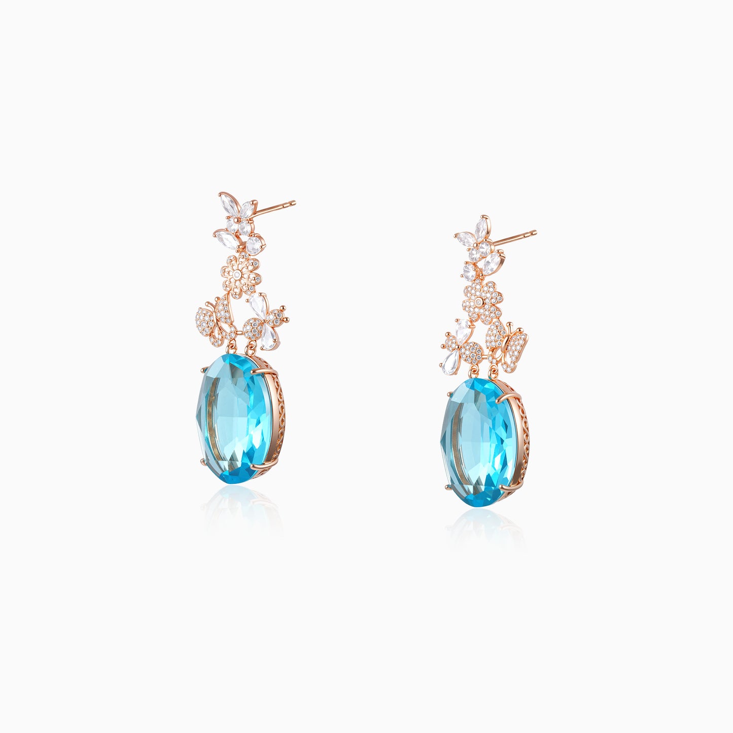 Garden Bloom Blue Statement Earrings