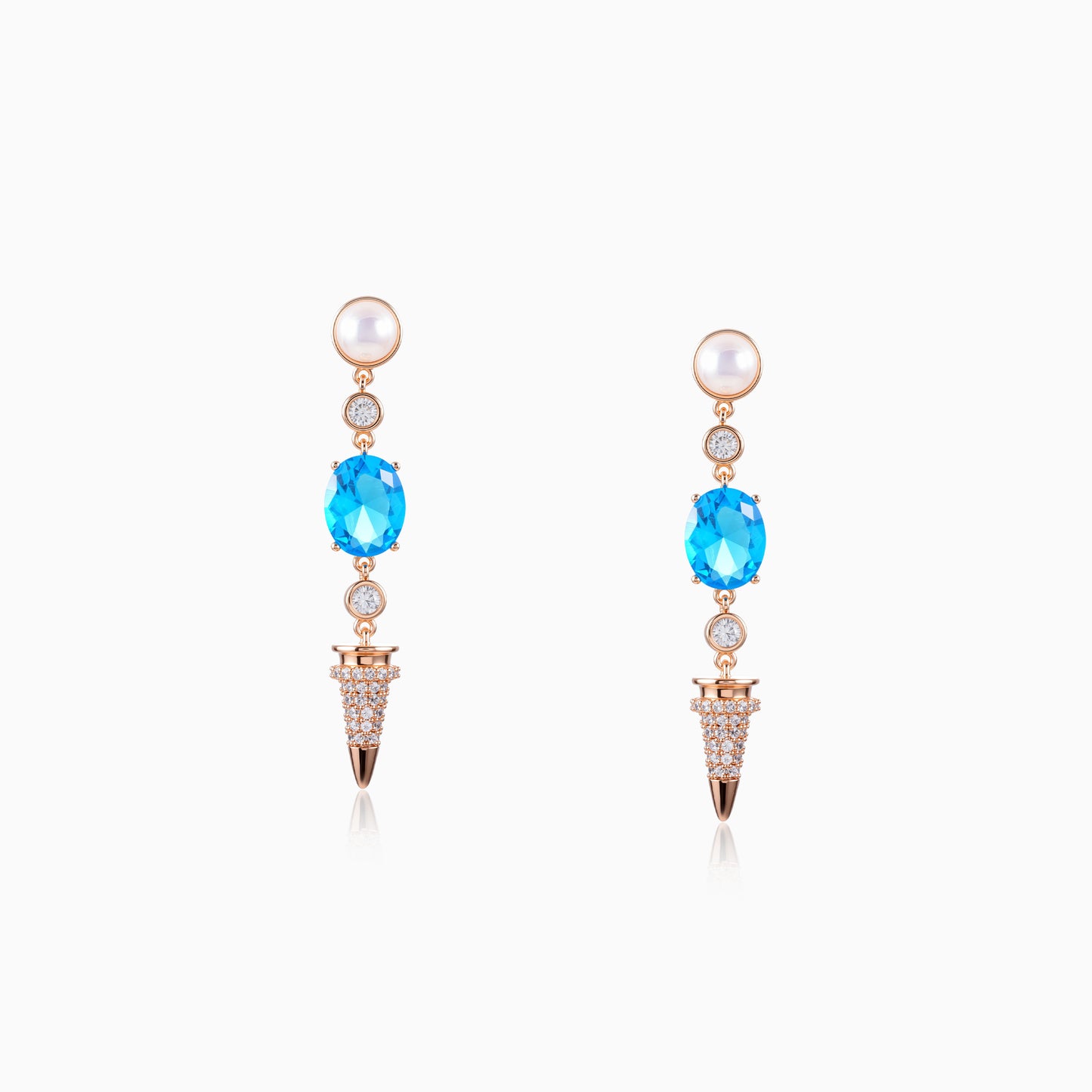 Elegant Spike Blue Earrings