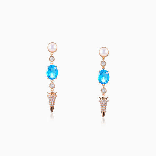 Elegant Spike Blue Earrings