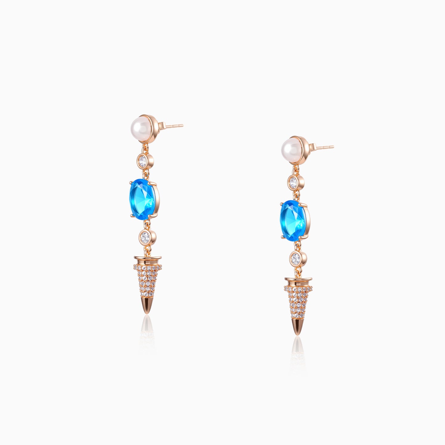 Elegant Spike Blue Earrings