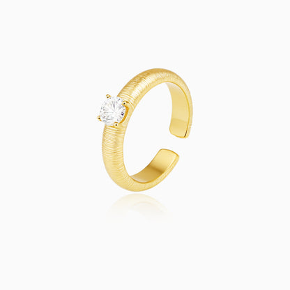 Textural Gold Plated Zirconia Open-ended Ring