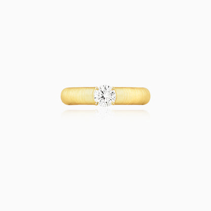 Textural Gold Plated Zirconia Open-ended Ring