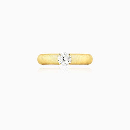 Textural Gold Plated Zirconia Open-ended Ring