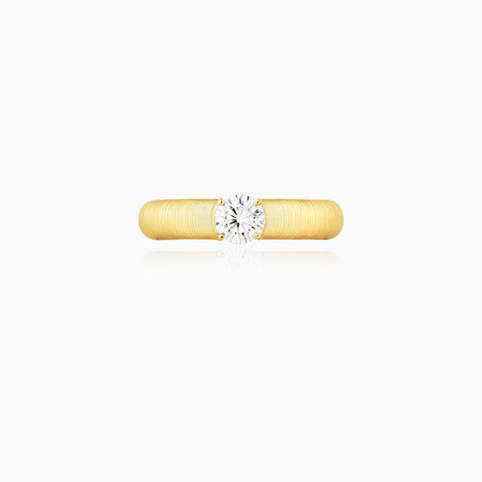 Textural Gold Plated Zirconia Open-ended Ring