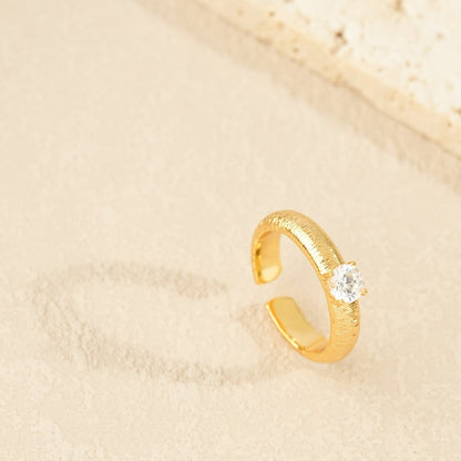 Textural Gold Plated Zirconia Open-ended Ring